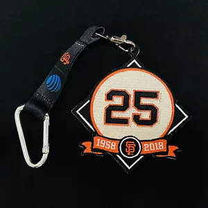 San Francisco Giants - Barry Bonds #25 Embroidered Patch Keychain - AT&T Logo - Picture 1 of 11