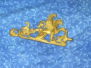 Brass Applied Ornaments Winged Dragon Oil Lamp Chandelier 1876 Original Antique - Picture 1 of 6