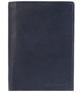 Excellanc Unisex Leder Portemonnaie Geldbeutel Portmonee Echtleder Dunkelblau 1 - Bild 1 von 3