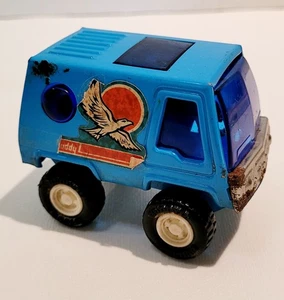 VTG BUDDY L BLUE VAN WITH SUN & EAGLE ON EACH SIDE--MADE IN JAPAN-TINTED WINDOWS - Picture 1 of 9