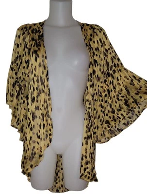 Top Kimono Umgee Talla S Para Mujer Leopardo Dorado Mobwife Lagenlook Boho Caprichoso Foto 1 de 4