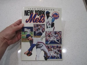 1990 New York Mets offizielles Baseball-Jahrbuch Dwight Gooden Ron Darling EX/NM - Bild 1 von 4