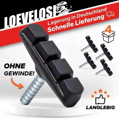LOEVELOSI Cantilever Brake Shoes - 2 Pairs, High Performance, Black 4 Pack - Image 1 of 4