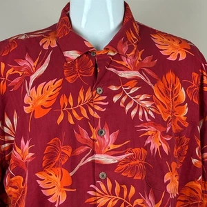 Tommy Bahama Hawaiian Mens Shirt XL Bird Of Paradise Ferns Tropical Aloha Friday - Picture 1 of 7