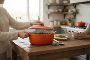 Horno holandés ovalado Le Creuset Francia - Tamaño 6 (31 cm, 6,75 cuartos) - Naranja llama - Imagen 1 de 13