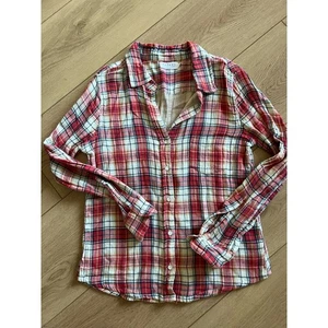 Velvet By Graham & Spencer rot kariertes Langarmhemd mit Knopfleiste Damen Größe S - Bild 1 von 5