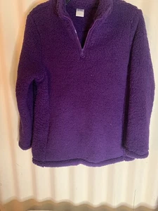 Blair Purple Fleece Pullover Sweater Sweatshirt Womens Small 1/4 Zip - Picture 1 of 6