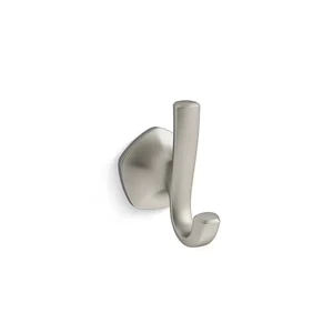 Sundae J-Shaped Robe Hook in Vibrant Brushed Nickel - Picture 1 of 12
