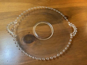 Vintage Imperial Glas Kerzendocht 10" 2-Griff Teller/Platte/Dekor/Serviergeschirr - Bild 1 von 6