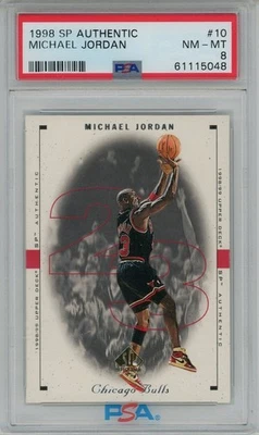 1998-99 SP Authentic #10 Michael Jordan PSA 8 - Image 1 of 2