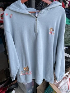 Felpa con cappuccio The Disney Store ricamata 1/4 zip manica lunga Bambi Thumper XL - Foto 1 di 7