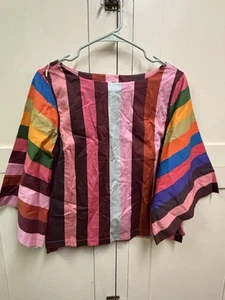 Geisha Designs Camicia Antropologia Rosa Arcobaleno Taglia S India Blusa - Foto 1 di 3