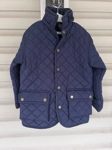Polo Ralph Lauren Jacket Youth 4 Blue Quilted Navy Corduroy Lined Insulated - Picture 1 of 14