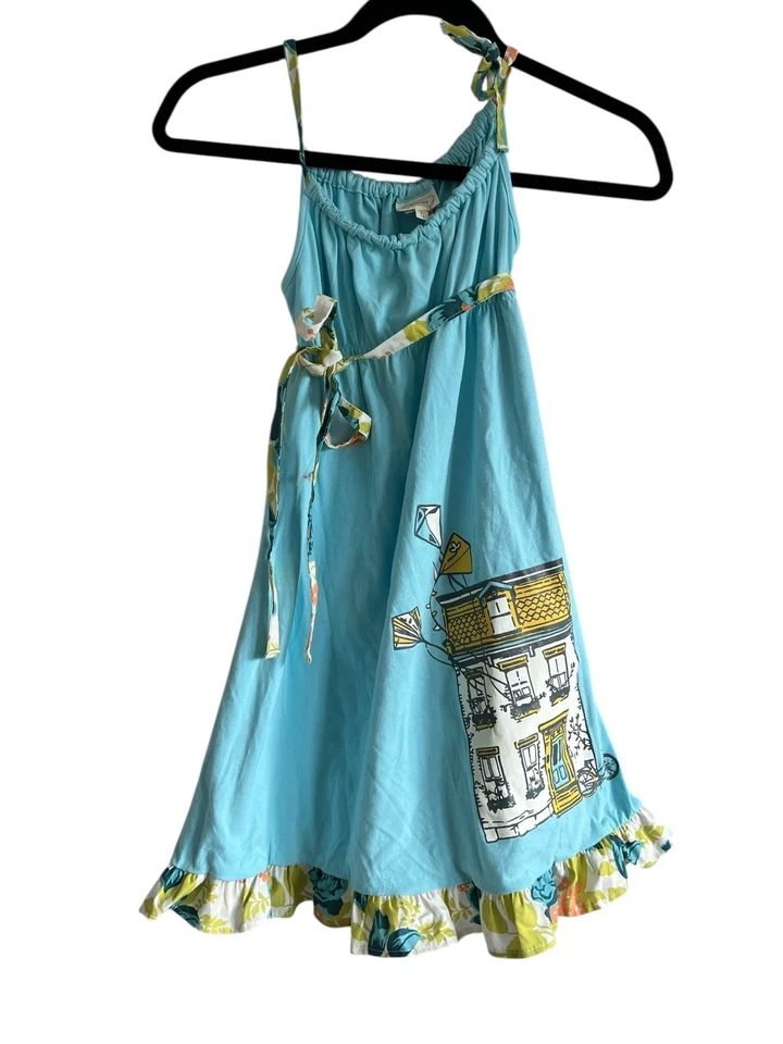 Nuevo Vestido Magpie & Mabel Kite & House Talla 12 Volantes Borde Corbata Cuello Sin Mangas Foto 1 de 4