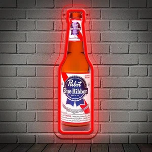 🍺Pabst Bottle Illuminated Neon/LED Sign-Great for Home or Bar - Picture 1 of 3