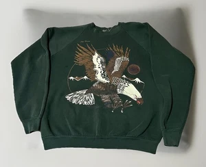 Vintage American Bald Eagle XL schwarz Rundhalsausschnitt Langarm Sweatshirt Made in USA - Bild 1 von 6