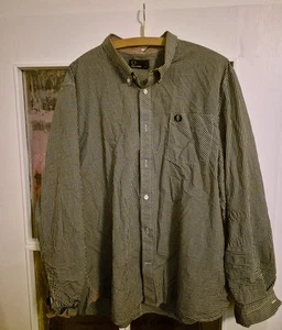 Fred Perry Langarm Hemd XXL Original Skinhead Oi Blau Schwarz Kariert  - Bild 1 von 5