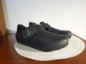 Birkenstock London Oiled Leather 43 280 M10 Black Rugged Clogs - Picture 1 of 24