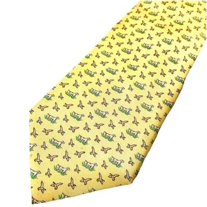 Vineyard Vines Gold Hunter handverlesene Seidenkrawatte von Shep und Ian Hunde Enten - Bild 1 von 10