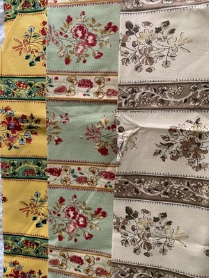 3 muestras de tela Duralee rayas florales - 100 % algodón acabado Duragard - 25" x 25" Foto 1 de 4