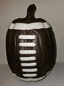 2018 Hobby Lobby Robert Stanley Decorative 10" Ceramic Football Pumpkin - Picture 1 of 7