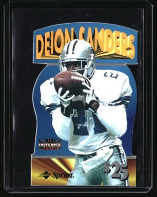 1996 Pro Line II Intense #8 Deion Sanders Phone Cards $25 Die Cuts #/377 - Image 1 of 2