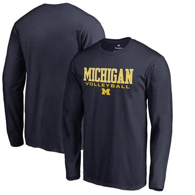 Men's Navy Michigan Wolverines Team Unity Volleyball Long Sleeve T-Shirt - Image 1 of 3