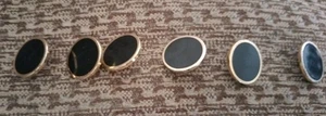 6er Set Brioni Anzug Ersatzknöpfe schwarz gold - Bild 1 von 4