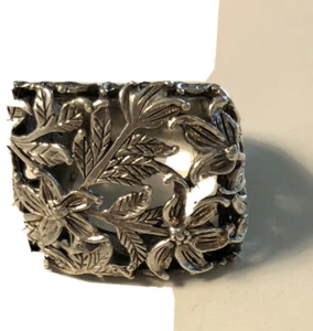 Filigree Ring Stainless Steel, Square Cutout Floral Design. Size 8.5 - Bild 1 von 8