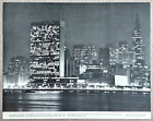11x14 PHOTO UNITED NATIONS HEADQUARTERS MID-TOWN MANHATTAN NEW YORK CITY SKYLINE