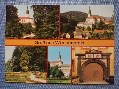 Ancienne Carte Postale Ak Gruß De Weesenstein Pirna Serrure Parc Du Château - Photo 1/2