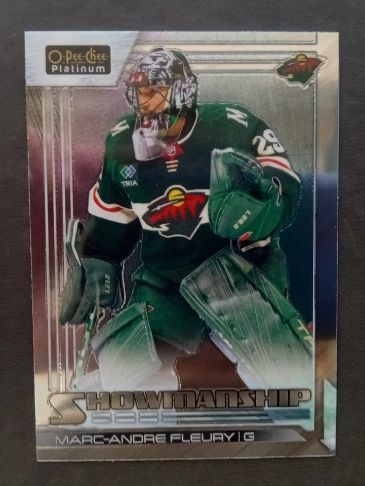 2023-24 OPC Platinum Marc-Andre Fleury Showmanship Insert #S-16 Mint Base - Image 1 of 2