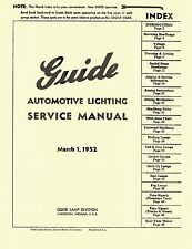 1930s-1952 Pontiac Head Light Tail Stop Turn Signal Lamps Guide Service Manual