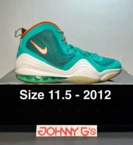 Air Penny 5 Miami Dolphins Sneakers Nike 2012 537331-300 CLEAN Size 11.5 - Picture 1 of 12