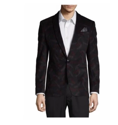 Tallia Orange  Slim Mason Fit Floral  Valvet Sport Jacket Value $350.00 - Image 1 of 4