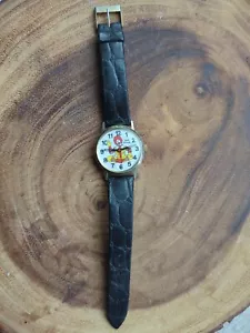 Vintage 1980 Ronald McDonald Uhr Schweizer Edelstahl Rückseite Metallbasis Armbanduhr. - Bild 1 von 5