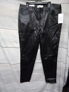 Social Standard by Sanctuary Ladies Skinny Ankle Jeans Faux Leather Size 12 - Picture 1 of 8
