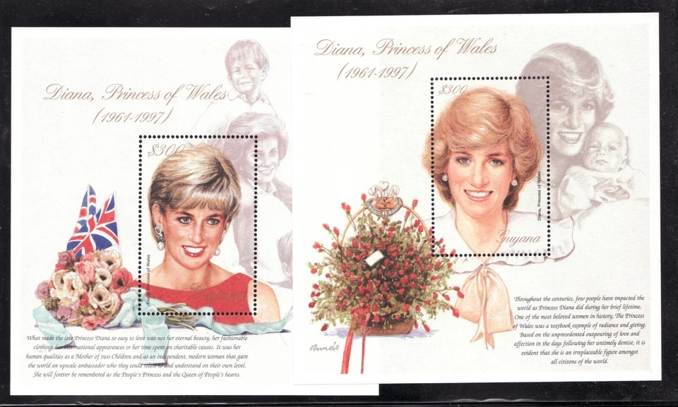 1997 Guyana Sc# 3235-36 Lady Diana, Post Office Souvenir Sheets - MNH Cv$10 - Image 1 of 1