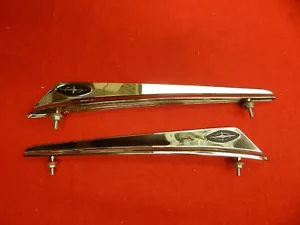 NEW Pair of 63 FORD GALAXIE 500 XL FENDER TOP ORNAMENTS EMBLEMS CHROME - Picture 1 of 6