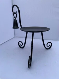 PartyLite Barrington Pillar Candle Holder P7354 Black Wrought Iron w Snuffer Box - Picture 1 of 7