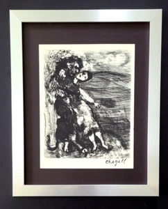 MARC CHAGALL +1957 BEAUTIFUL SIGNED PRINT MOUNTED AND FRAMED + BUY IT NOW !! - Picture 1 of 4