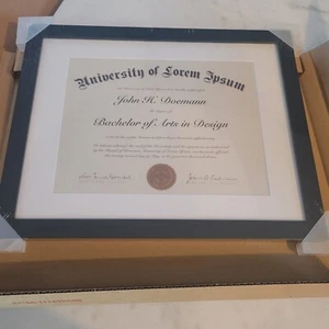 Americanflat 11x14 Black Diploma Frame | Displays 8.5x11 Diplomas with Mat - Picture 1 of 2