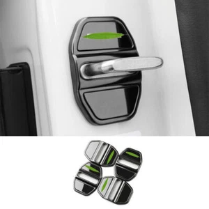 Black Titanium Door Lock Buckle Protection Trim For BMW 5 Series G30 2018-2022 - Picture 1 of 6