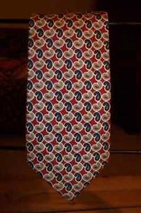 Brooks Brothers  Silk Men's Necktie Crimson/Navy Abstract Print 60x3.5 USA Made - Picture 1 of 9