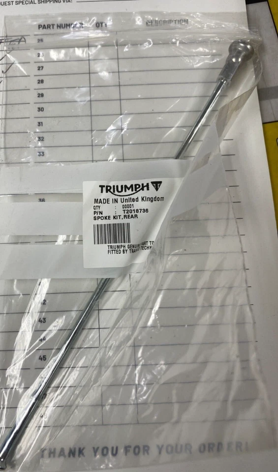 PIEZA DE RADIOS TRASEROS INDIVIDUALES TRIUMPH TF250-X # T2018736 Foto 1 de 1