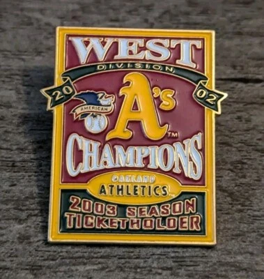 Oakland A's Athletics MLB Baseball Team 2003 Season Ticket Holder Lapel Pin - Image 1 of 4