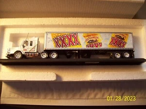 CASTLEMAINE XXXX SCANIA 1:100 TRACTOR TRAILER WITH CONTAINER & BOX WRONG COA - Picture 1 of 9