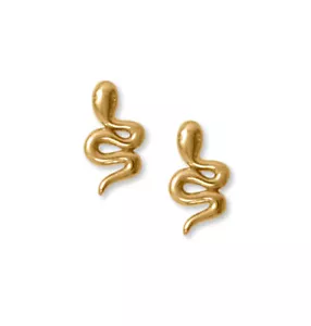 Pendientes de tachuelas de serpiente chapados en oro de 14 K - Imagen 1 de 1