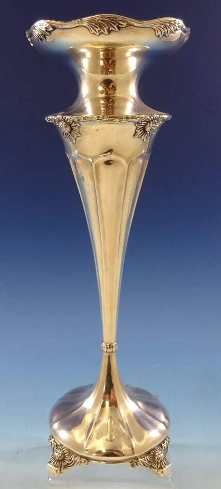 Chrysanthemum by Tiffany and Co Sterling Silver Vase 13" Tall (#2633) - Image 1 of 4