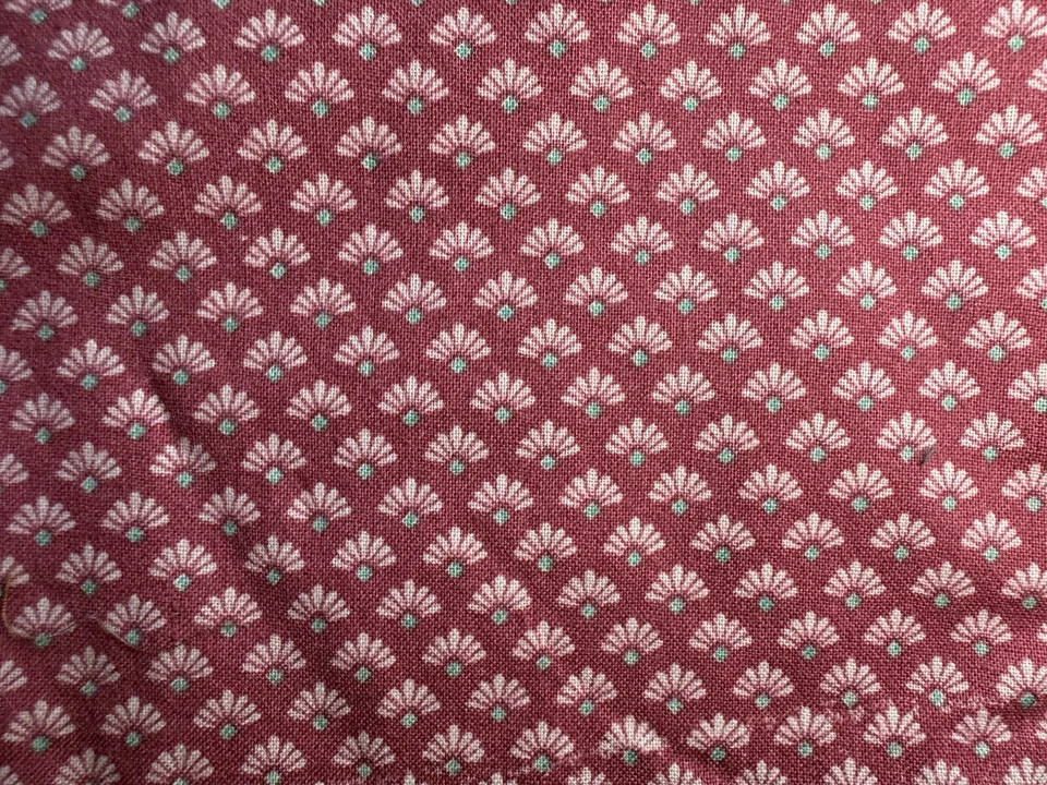 Colcha de algodão rosa malva vintage década de 1990 Spring Industries ventilador flor 14”x 44” VER DECR - Imagem 1 de 4